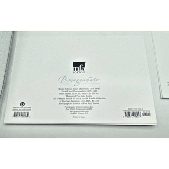 Museum of Fine Arts Boston Note Cards 6 Blank Orchids Hummingbirds w/ Envelopes - Picture 9 of 15